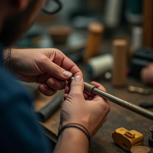 Feinarbeit bei der Reparatur einer Angelrute